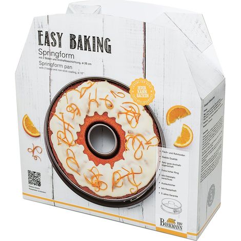 Tortiera a fondo amovibile - BIRKMANN - EASY BAKING - Acciaio al carbonio - Antiaderente - 2 Fondi - 26 x 26 x 9 cm (1/4)