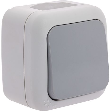 Siemens – Va et vient étanche gris – Connexion automatique sans outils – Indice de protection IP54 – SKU 884995 (1/5)