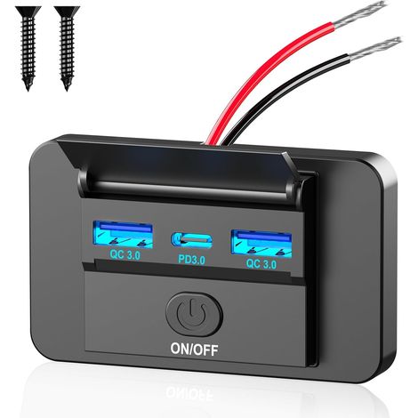 12-V-USB-Steckdosenleiste, 36-W-USB-C-RV-Ladegerät und 18-W-QC 3.0-Dual-USB für Auto, Bus, LKW, Wohnmobil (1/5)