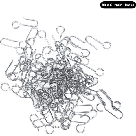 Beyamis Crochets rideaux petite taille – lot 80, antirouille, durables, faciles installer, maison/bureau/école (1/5)