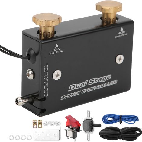 Zweistufiger elektronischer Ladedruckregler für Turbolader, Bausatz aus Aluminiumlegierung, universell 12V Auto. (1/5)