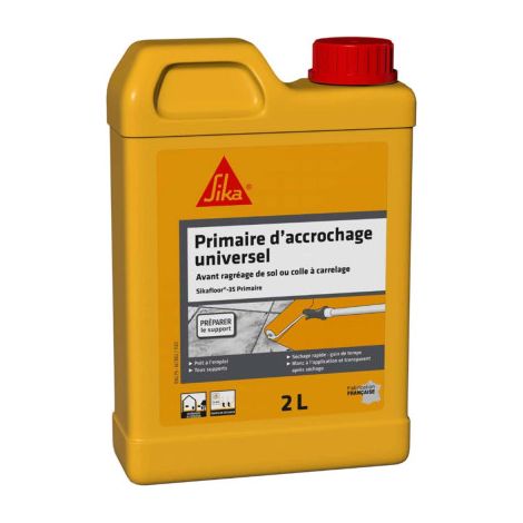 Sika – Primaire d'adhérence universel pour murs – 2L – Prêt à l'emploi pour béton, carrelage, bois et plâtre – Séchage rapide
