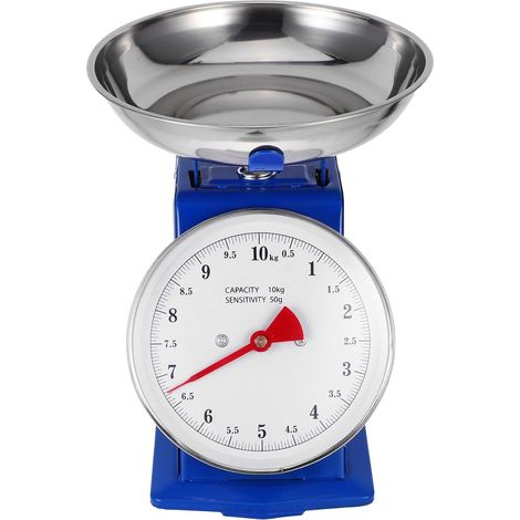 Balance Cuisine Mécanique Vintage 10kg en Acier Inoxydable avec Bol Amovible Cadran Large Facile à Lire pour Pâtisserie et Préparation Repas (1/5)