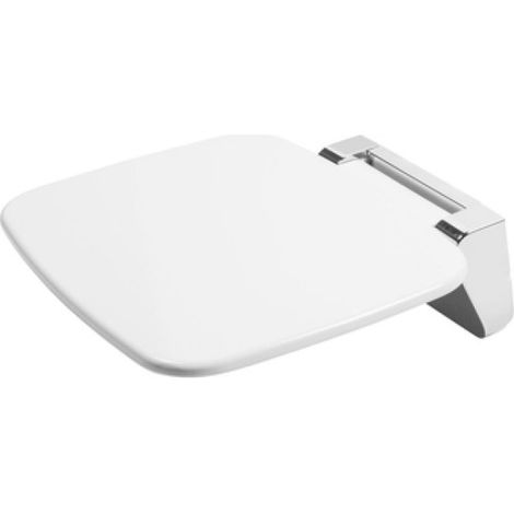 Cornat Duschklappsitz-Belastbar bis 160 kg-Platzsparend hochklappbar-Rutschfeste Sitzfläche-Pflegele (1/2)