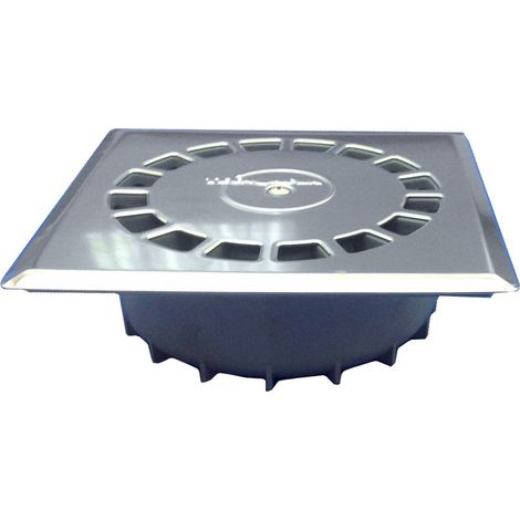 Standard-PVC-Ablauf mit vertikalem Siphon, Edelstahl T-88 i, 15 x 15 cm/165 x 165 x 50,5 mm/ø50 mm