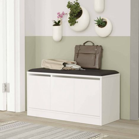 Dmora – Meuble à chaussures moderne 90x36x46 cm – Panneau mélaminé 18 mm – Simili cuir – Finition mate pour entrée et couloir - 90x36h46 (1/5)
