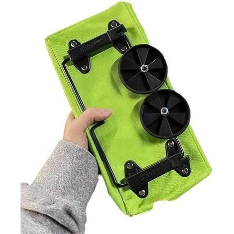 Chariot de courses pliable et léger 2 en 1, avec roulettes, sacs de courses réutilisables, sac de voyage pour femmes et hommes, pour la maison et la cuisine (vert) (1/5)