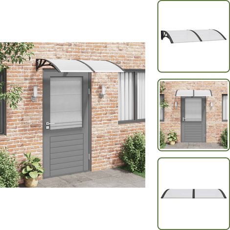 Türvordach Schwarz und Transparent 150x75 cm Polycarbonat - Türvordach - Markise - Überdachung - Hausüberdachung - Schutzvorrichtung (1/5)
