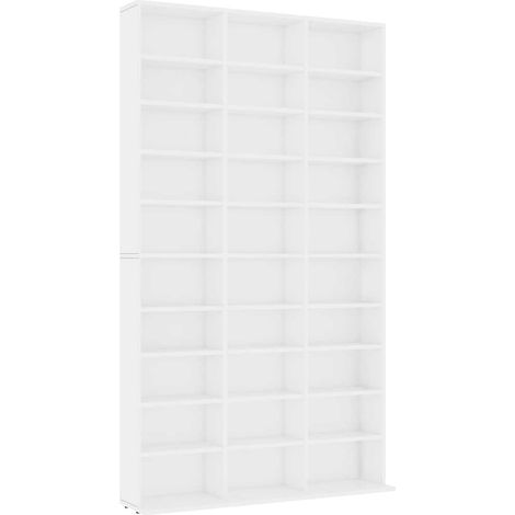 Étagère de Rangement pour CD/DVD, Armoire à CD Montage facile, Blanc 102x16x177,5 cm Bois d'ingénierie OIB7736E (1/5)