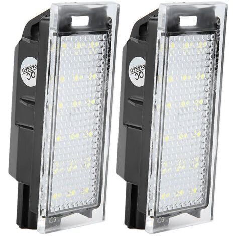 Lampe de licence, 2 pièces lampe de plaque d'immatriculation LED de voiture adaptée pour/Twingo/Clio/Megane/Lagane （18pcs perles lumineuses LED） (1/4)