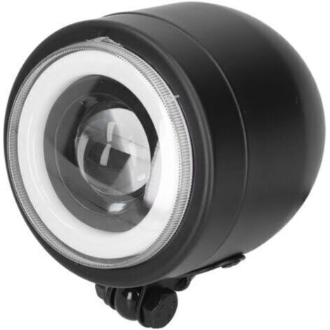 Phare LED Vintage rond en forme d'oeil d'ange, lampe avant adaptée aux motos Cruiser Choppers Bobber Cafe Racer, lumière blanche (1/4)