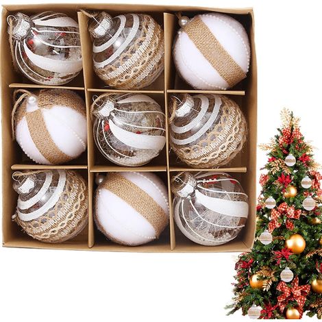 Boules De Noël Décoratives 9 Pièces Décorations Ornements Boules de Noël Incassables Pour Hiver Intérieur Mur Fenêtre Couronne Manteau Escaliers Fête Bureau École Restaurant (1/5)