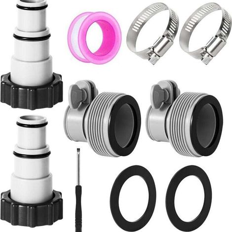 Adaptateur Tuyau Piscine 32 38 mm, 4PCS Adaptateur de Rechange, Accessoire Pompe, Raccord pour Pompe Intex Ø 32 38 mm - Crezuo (1/4)