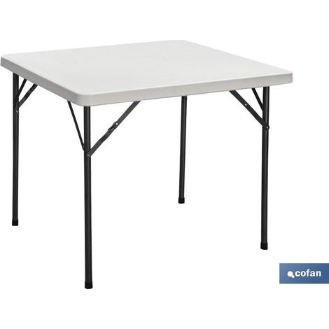 MESA PLEGABLE CUADRADA BLANCA 88X88X74CM (1/6)