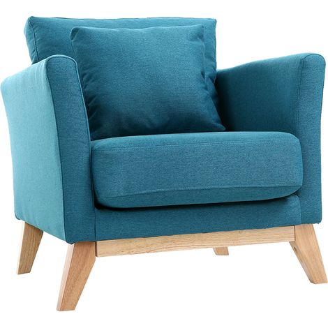 Poltrona scandinava foglia di tè piedi in legno chiaro OSLO