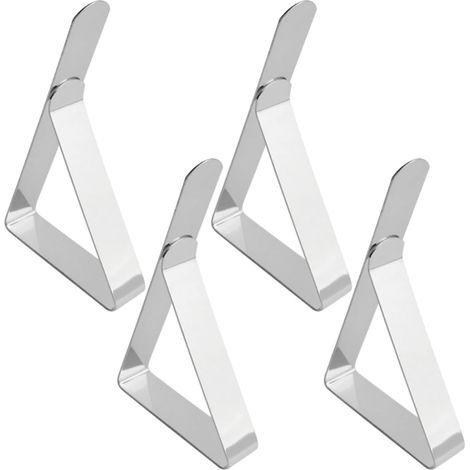 Pinces Nappe Extérieure 4 Pièces en Acier Inoxydable, Attache Nappe Pratique pour Fêtes et Pique Niques, Anti Glissant (1/5)