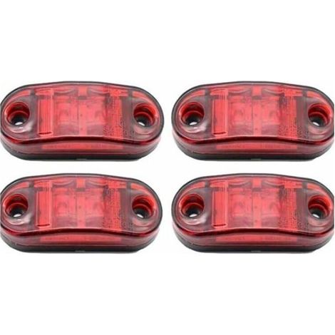 Online Store - 4 packs de feux de position latéraux à LED, 12-24V blanc rouge, feux d'avertissement double face, feux de stationnement de remorque (1/5)