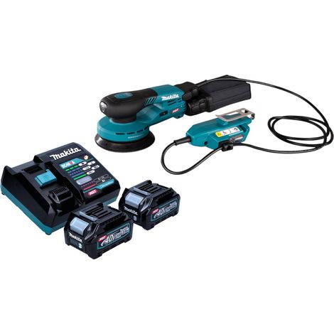 Makita BO 001 CGD201 Levigatrice rotorbitale a batteria 40 V max. 125 mm 5,0 mm di corsa Brushless + 2x batteria 2,5 Ah + caricabatterie
