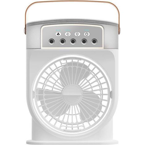 Ventilateur brumisateur portable, mini climatiseur de bureau avec réservoir d'eau de 600 ml pour la maison, le bureau et la cuisine - Blanc (1/4)