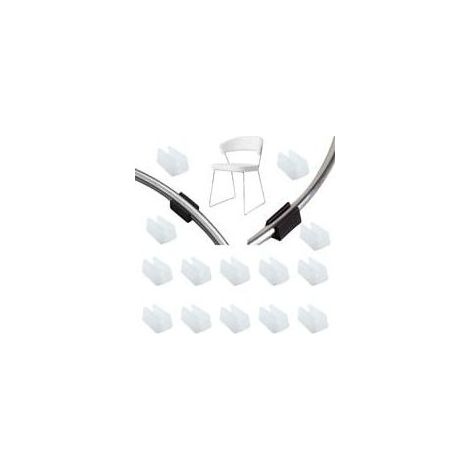 32pcs Patin Pied Chaise Tube Embout Tampon Capuchon Bouchon Protection Plancher Meuble Forme U en Plastique Chaise Casquettes,Chaise Jambe Caps Silicone Tube Pince (10mm,blanc) (1/5)