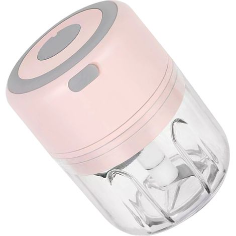 Elektrischer Knoblauchzerkleinerer (250 ml), kabellos, vielseitig einsetzbar, kleiner, abnehmbarer Zerkleinerer für Ingwer und Zwiebeln, rosa (1/5)