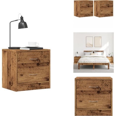 Nachttische 2 Stk. Altholz-Optik 40x30x40 cm Holzwerkstoff - Nachttisch - Nachttische - Schrank - Nachtschrank (1/5)