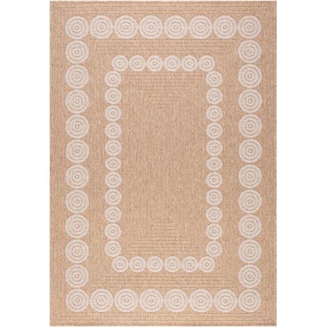 Tapis extérieur kilim 80x150 beige et blanc rectangle JUTE ART 8