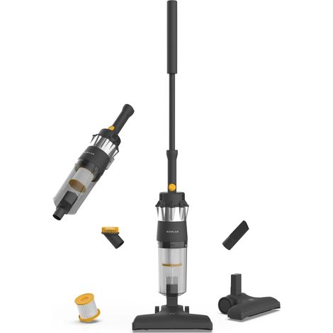 Newlux Aspirador Escoba Negro InfinityPower V900 con Cable Vertical y de Mano, 800W, 2L, 16.5 Kpa y F.HEPA 5m de Acción