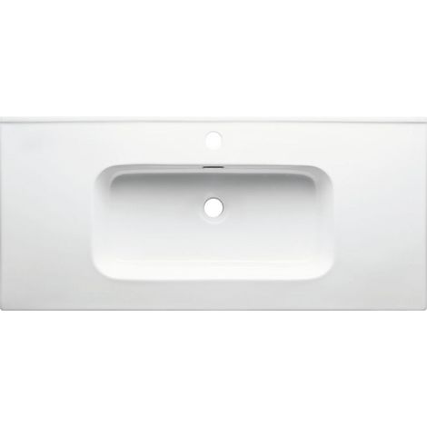 Vasque à encastrer - L 101 x l 46 x H 17 cm - Blanc - Livraison gratuite (1/2)