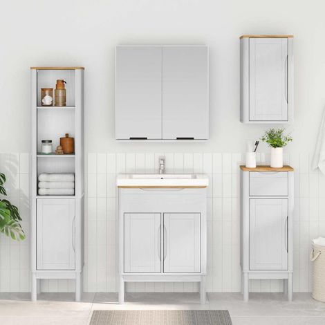 Badezimmer-Wandschrank mit Regal FLORO Weiß 35 x 30 x 60 cm