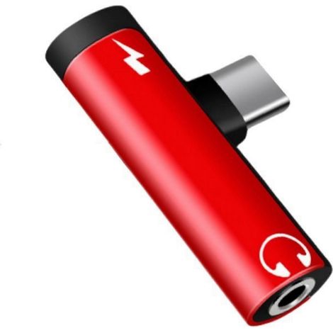 Prise casque 3,5 mm, connexion de charge CREATE, structure hybride en alliage d'aluminium à double port, transmission sonore haute fidélité, protocole téléphonique mondial, rouge. (1/5)