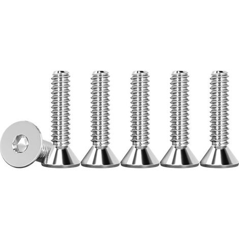 CSPARKV Lot De 50 M3 X 16mm Vis à Tête Fraisée Avec Six Pans Creux en Acier Inoxydable A2 V2A Visserie Norme DIN 7991 / ISO 10642 Argent Vis Inox Filetage Complet
