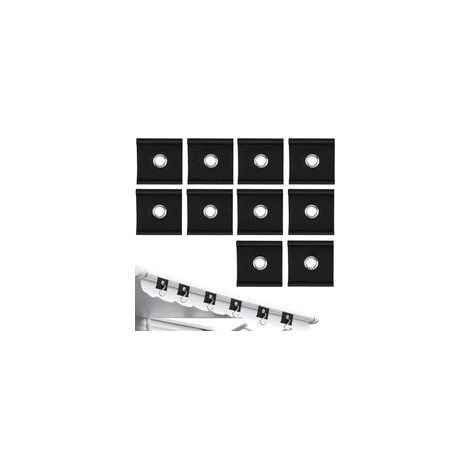 10 crochets pour rails de roseaux de 5/6 mm à 7/8 mm, accessoires pour auvents de caravane, accessoires de camping, crochets de toit pour rails et rails de roseaux (noir)