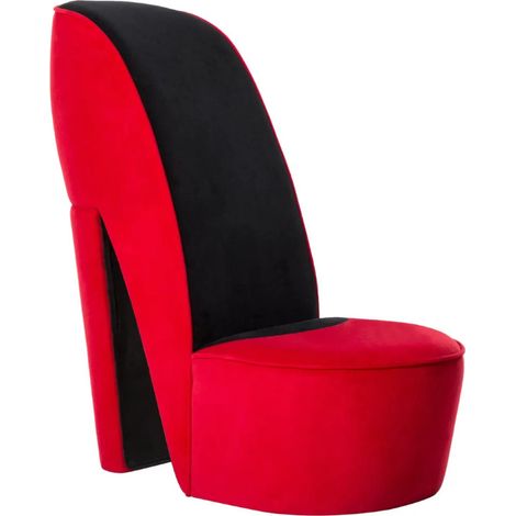 Fauteuil velours rouge Fashionly (1/5)
