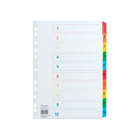 SOENNECKEN Zahlenregister Soennecken DIN A4 170g/m² 1-10 Karton mehrfarbig (1/3)