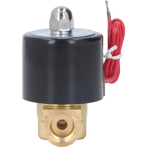 Électrovanne en laiton à filetage femelle, unidirectionnelle, normalement fermée, pour eau et huile, 220 V CA. (1/5)