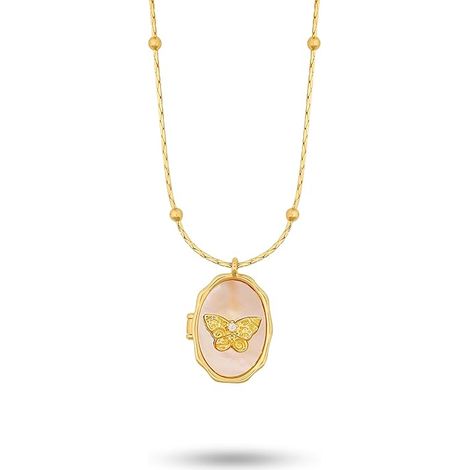 Collier ras-de-cou papillon plaqué or, simple et imposant : un bijou tendance pour femmes et adolescentes de 20 à 30 ans. (1/5)