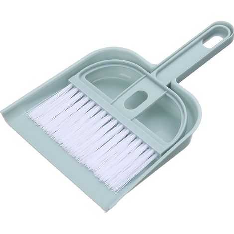 Mini Escoba y Recogedor de Plástico, Set Compacto 17x10cm para Limpieza de Teclado y Escritorio – Ideal para Oficina y Hogar (1/5)