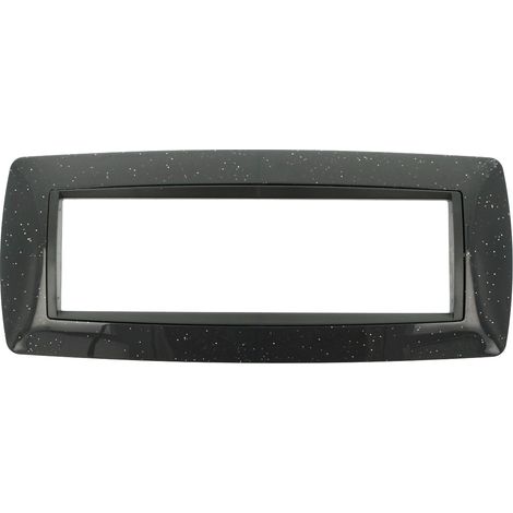 Placca Bombè Nera Flash 506 7M Moduli Compatibile Bticino Living International (1/3)
