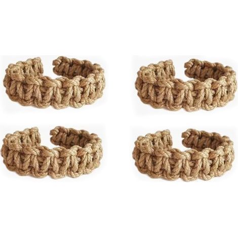 Lot de 4 Embrasses Rideaux Tressée Corde Naturelle Attache Rustique (1/5)