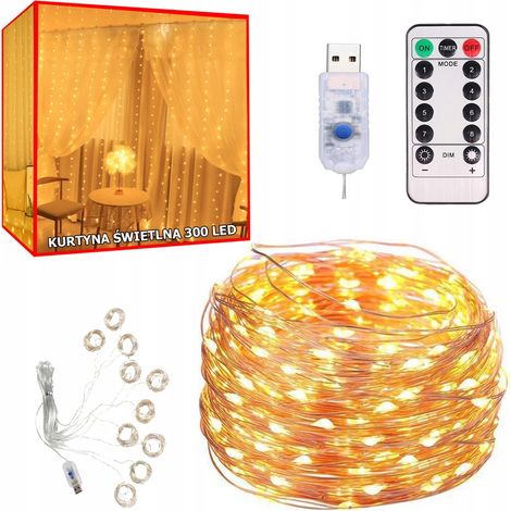 Cortina de luz 300 LED c谩lida (100) GABB (1/5)