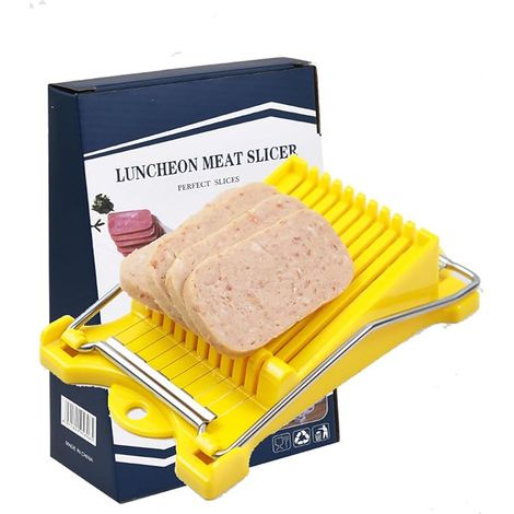 Trancheuse à viande en conserve, coupe 11 tranches, trancheuse à œufs en fil d'acier inoxydable pour fruits, oignons, aliments mous et jambon, trancheuse à viande en conserve (1/5)