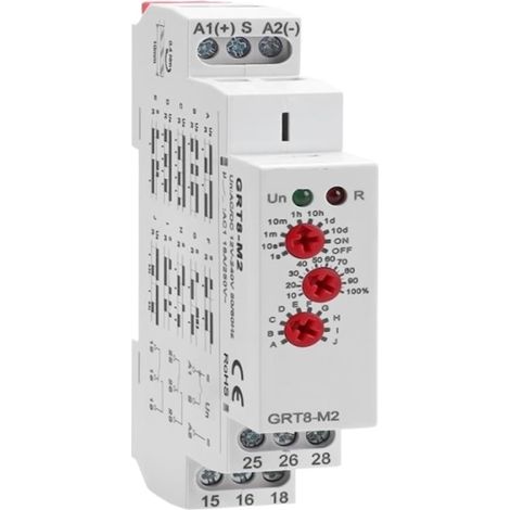 Relais temporisé multifonction GRT8-M 16A avec 10 options de (1/5)