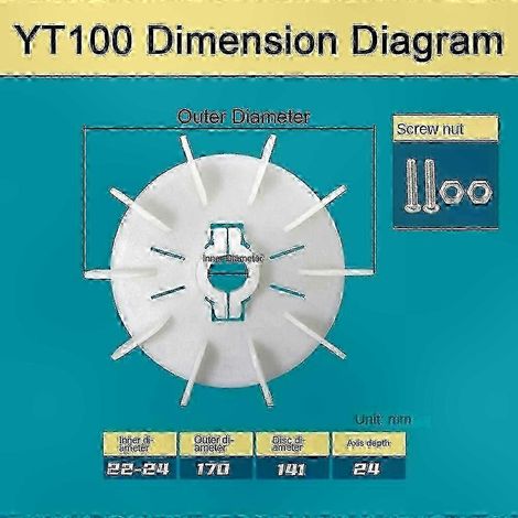 Ventilateur de refroidissement en plastique résistant pour moteur, pale durable haute performance, usage industriel et domestique, pièce de rechange fiable, modèle universel. (1/4)