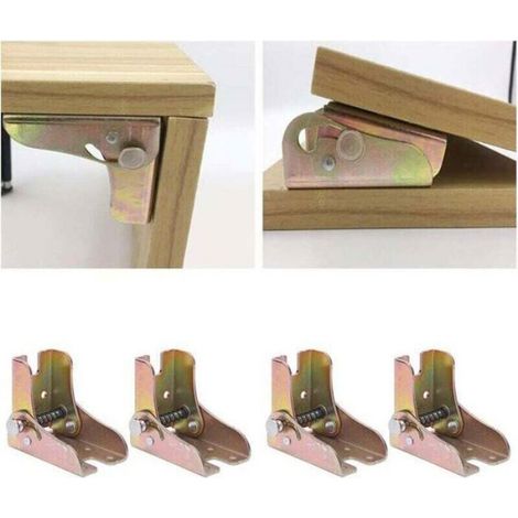 4 PCS Pied Table Rabattable, Verrouiller Extension Table Lit Jambe, Chaud En Acier Laminé Canapé-Lit Pliant Pied 2.3mm Femeo (1/5)