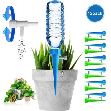 Sistema di irrigazione automatico per piante da interno - Set da 12 pezzi - Irrigazione automatica - Adatto per piante da interno - Vasi da giardino regolabili (1/5)