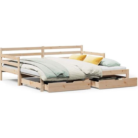 Maison Exclusive - Sofá cama nido con cajones sin colchón 80x200