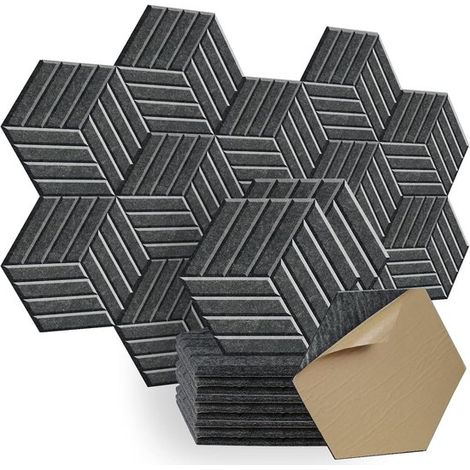 12 paneles fonoabsorbentes，30,5 cm，35,5 cm，negro，1 cm (1/5)