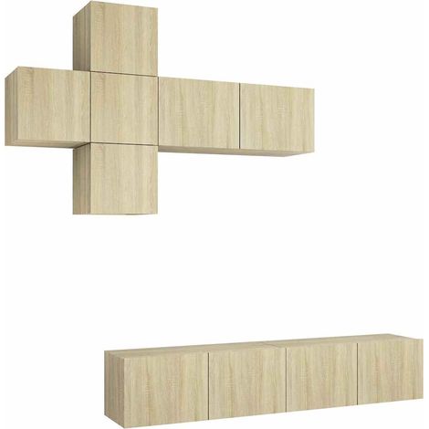 Maison Exclusive - Juego de muebles de salón 7 piezas roble Sonom (1/5)