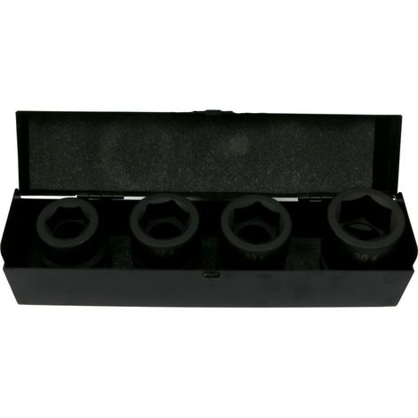 Juego de vasos de impacto de 1" (4 piezas: 27, 32, 33 y 36 mm) fabricados en acero CrMo DIN 3129 Waryński (1/4)